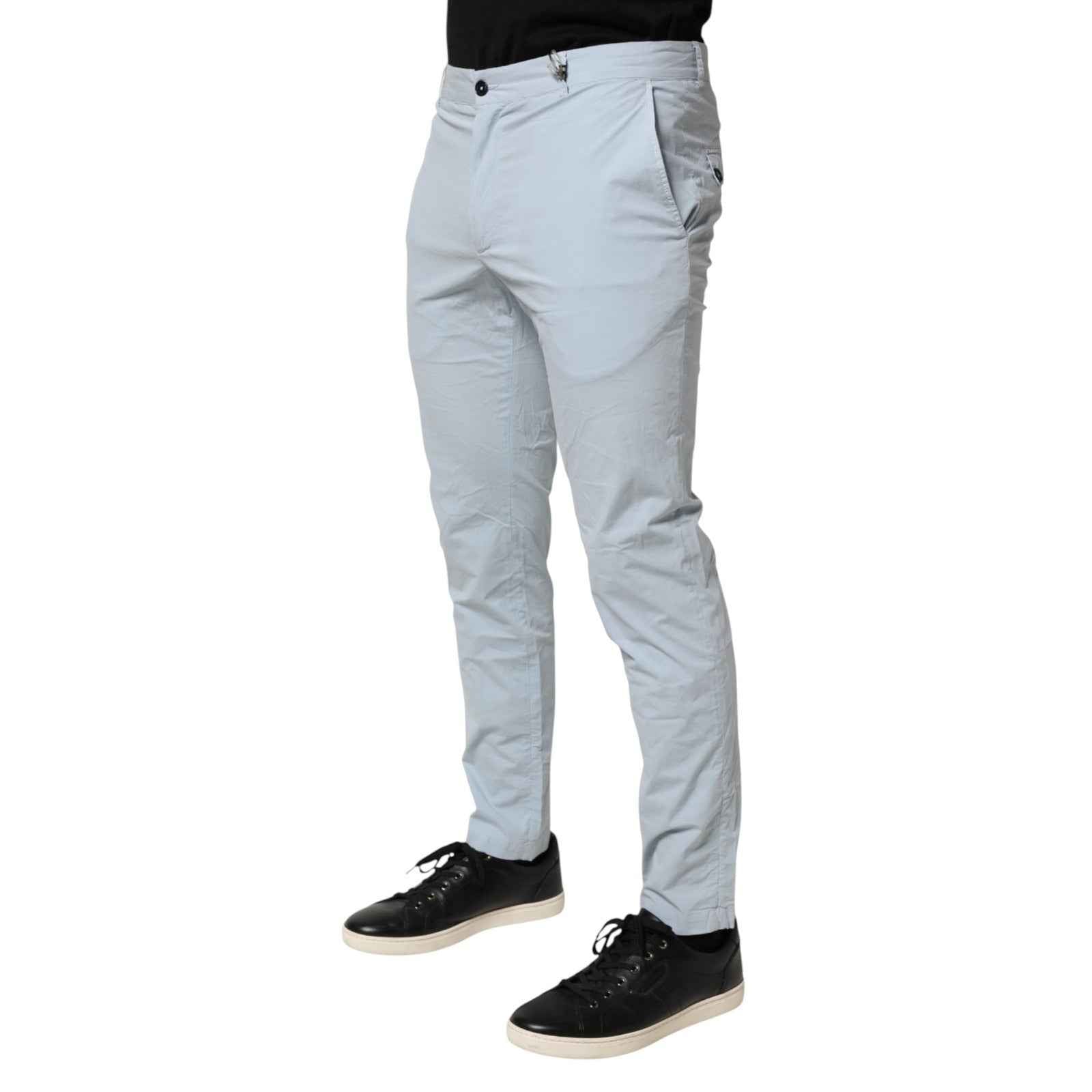 Daniele Alessandrini Light Blue Skinny Dress Trouser Pants