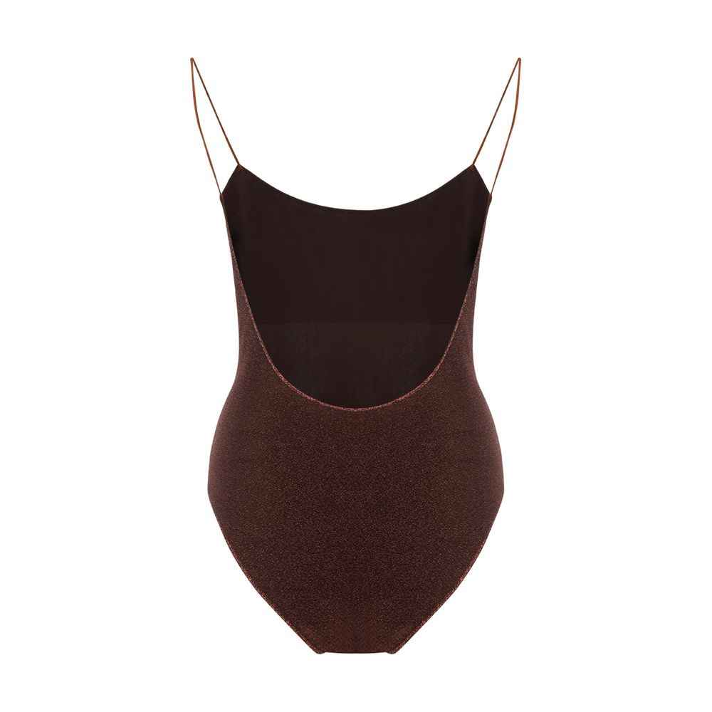 Oséree Brown Metal One-Piece Swimsuit