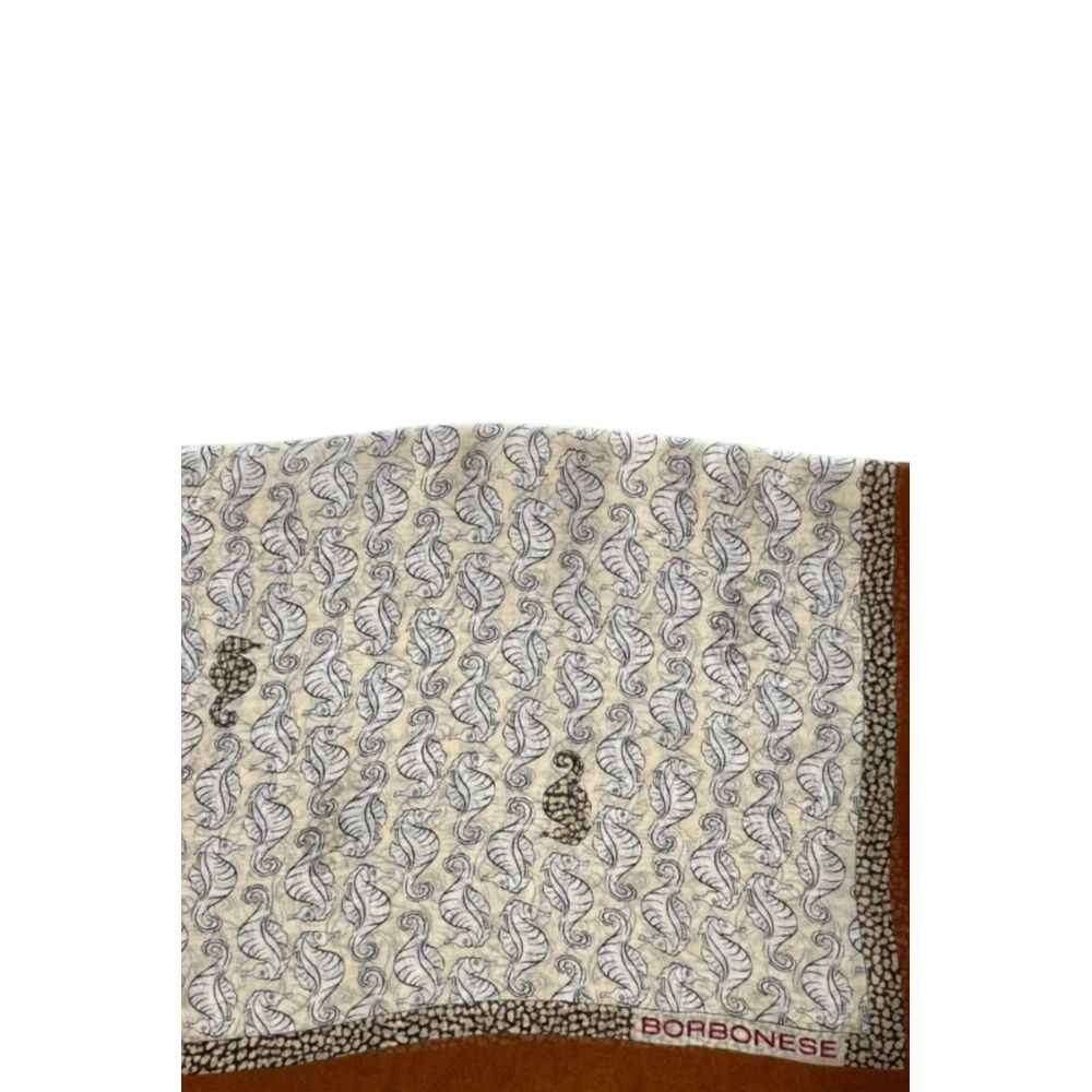 Borbonese Brown Silk Women Scarf
