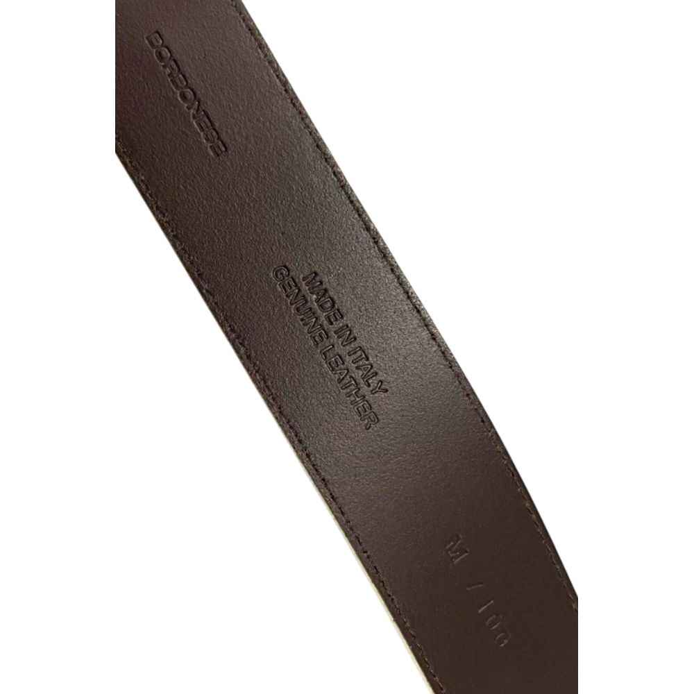 Borbonese White Leather Men Belt