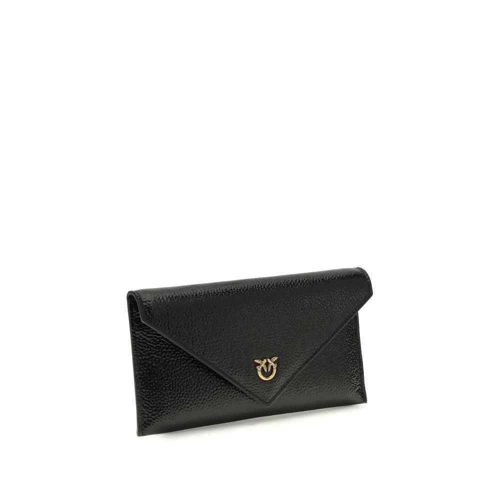 PINKO Black Calf Leather Bos Taurus Shoulder Bag