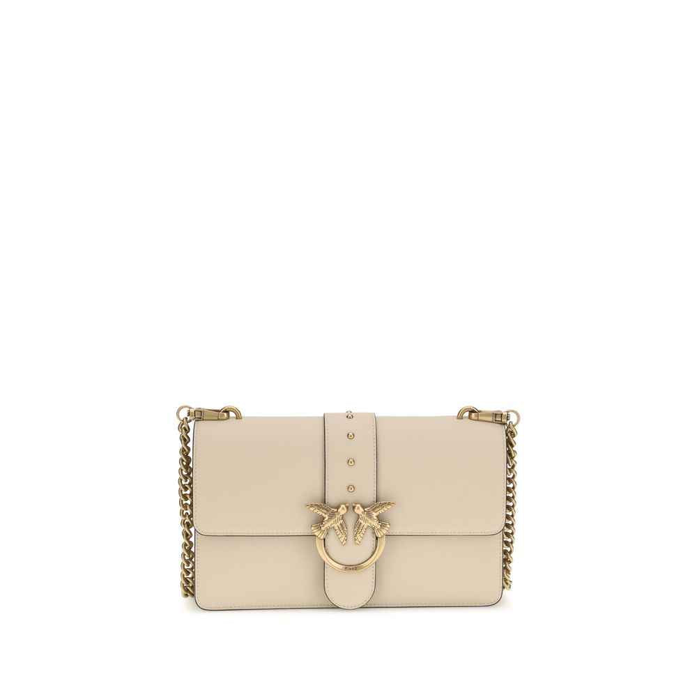 PINKO Beige Calf Leather Bos Taurus Shoulder Bag