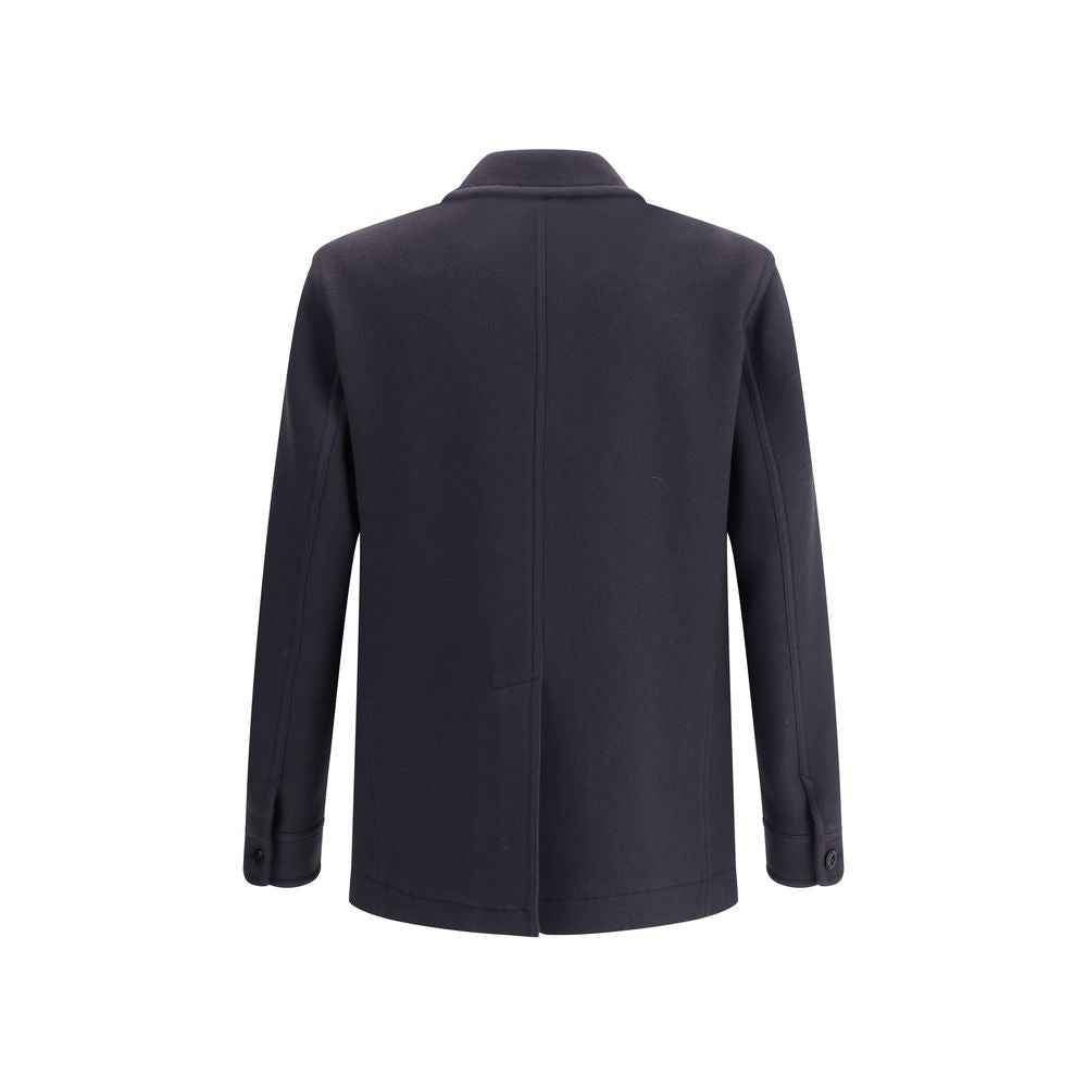 Tom Ford Blue Fleece Wool Coat