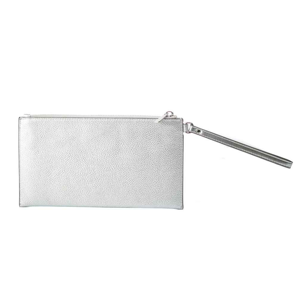 Michael Kors Gray Leather Clutch Bag