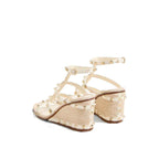 Valentino Garavani Beige Calfskin Wedge Sandals