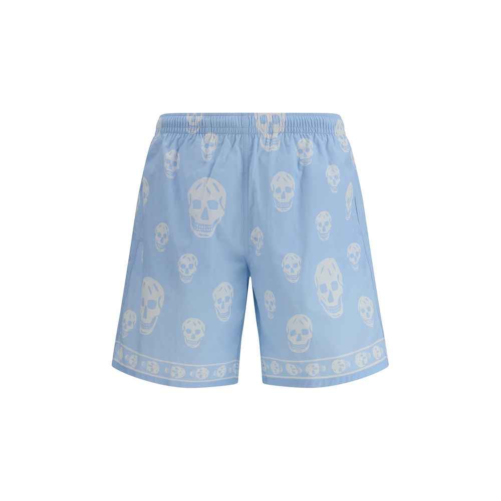 Alexander McQueen Light Blue Polyamide Bermuda Shorts