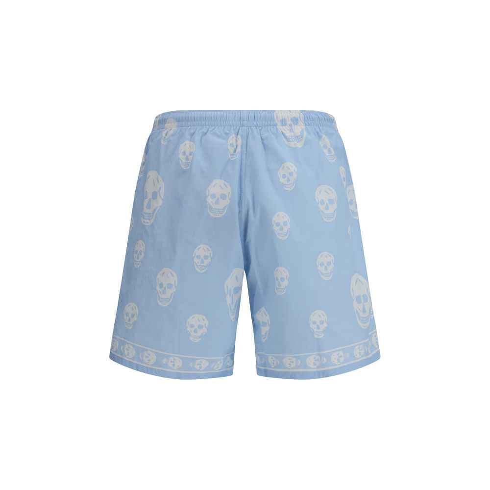 Alexander McQueen Light Blue Polyamide Bermuda Shorts