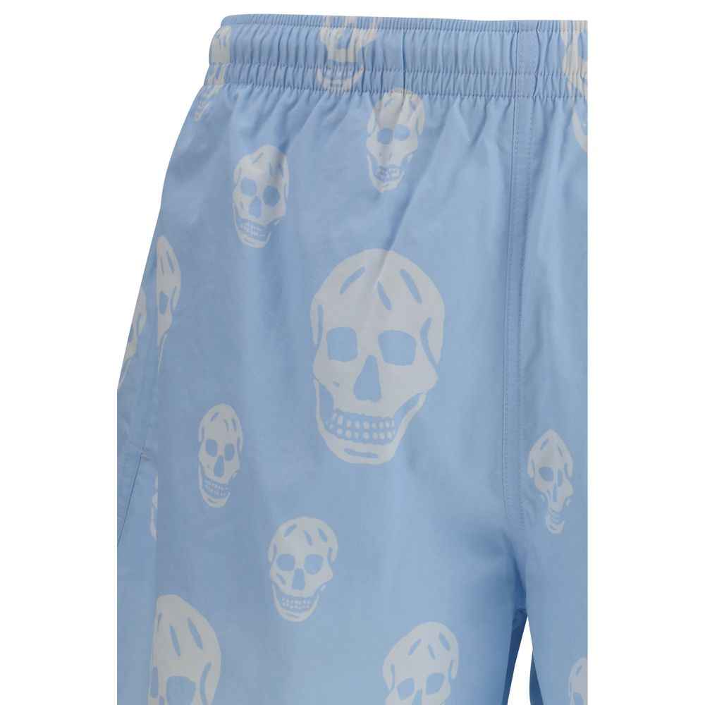 Alexander McQueen Light Blue Polyamide Bermuda Shorts