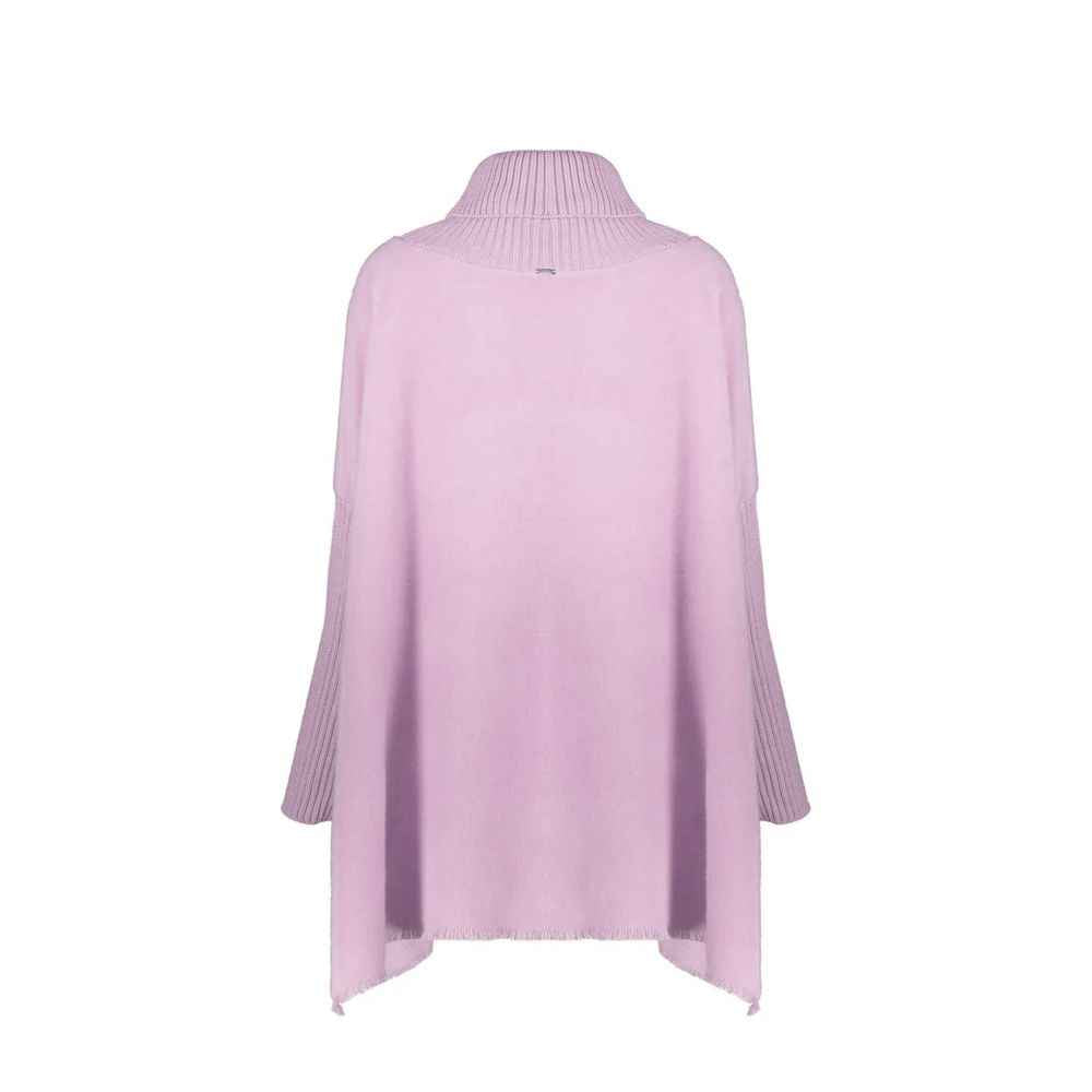 Herno Purple Virgin Wool Poncho