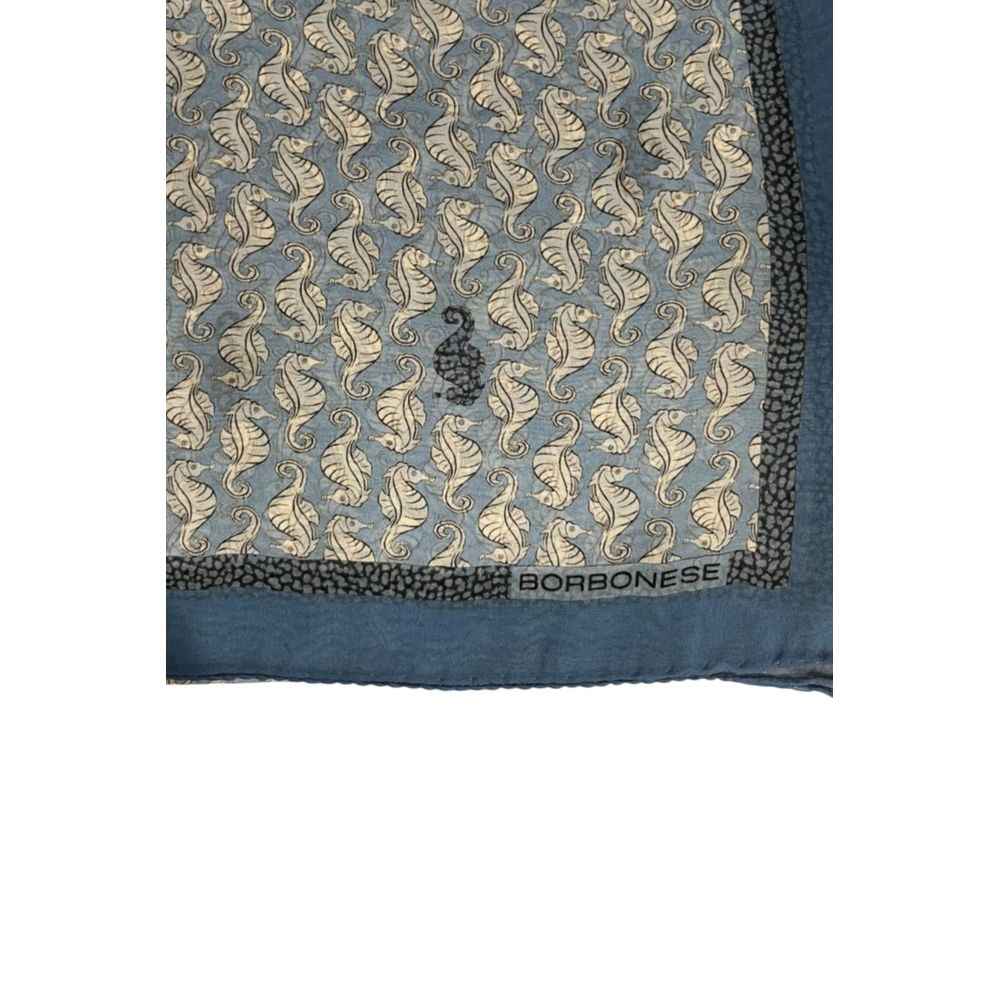 Borbonese Blue Silk Women Scarf