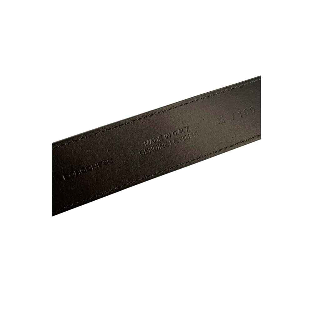Borbonese Black Leather Men Belt