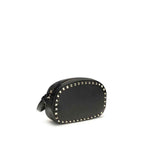 Valentino Garavani Black Calf Leather Bos Taurus Shoulder Bag