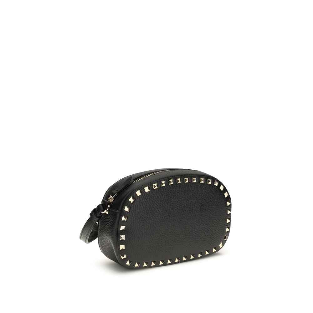 Valentino Garavani Black Calf Leather Bos Taurus Shoulder Bag
