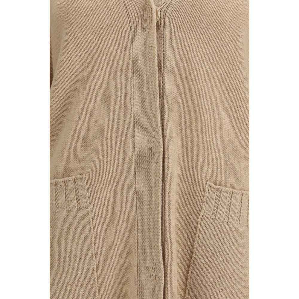 Fabiana Filippi Beige Fleece Wool Cardigan