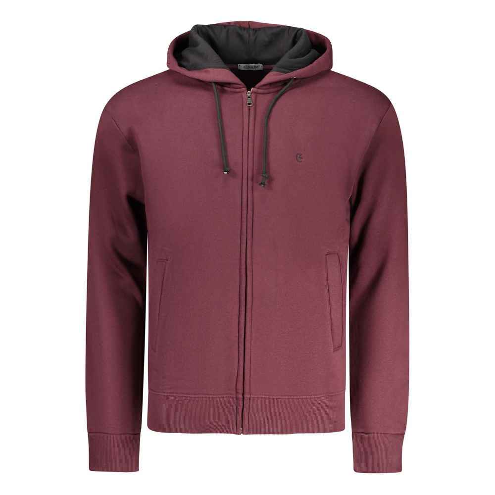 Coveri Moving Red Cotton Men's Hooded Sweatshirt