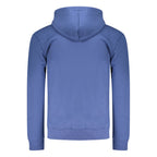 Coveri Moving Blue Cotton Men's Hoodie Sweatshirt