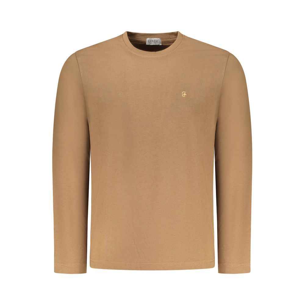Coveri Moving Brown Cotton T-Shirt