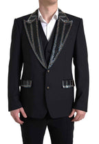 Dolce & Gabbana Black Wool Two-Piece Suit