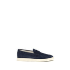 Brunello Cucinelli Blue Calf Leather Bos Taurus Slip-On Loafers