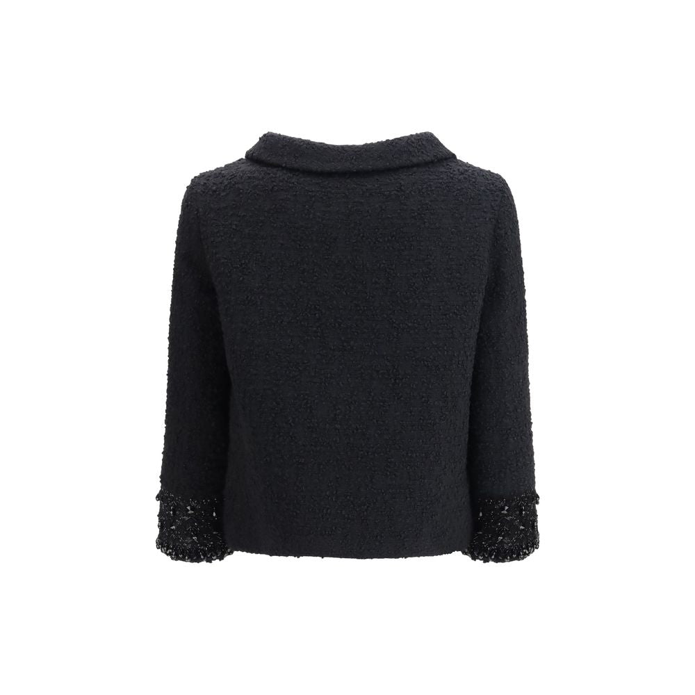 Valentino Black Wool Biker Jacket