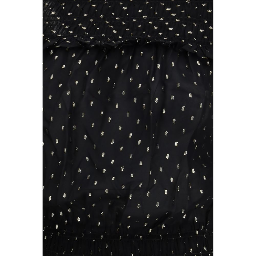 Self-Portrait Black Viscose Blouse