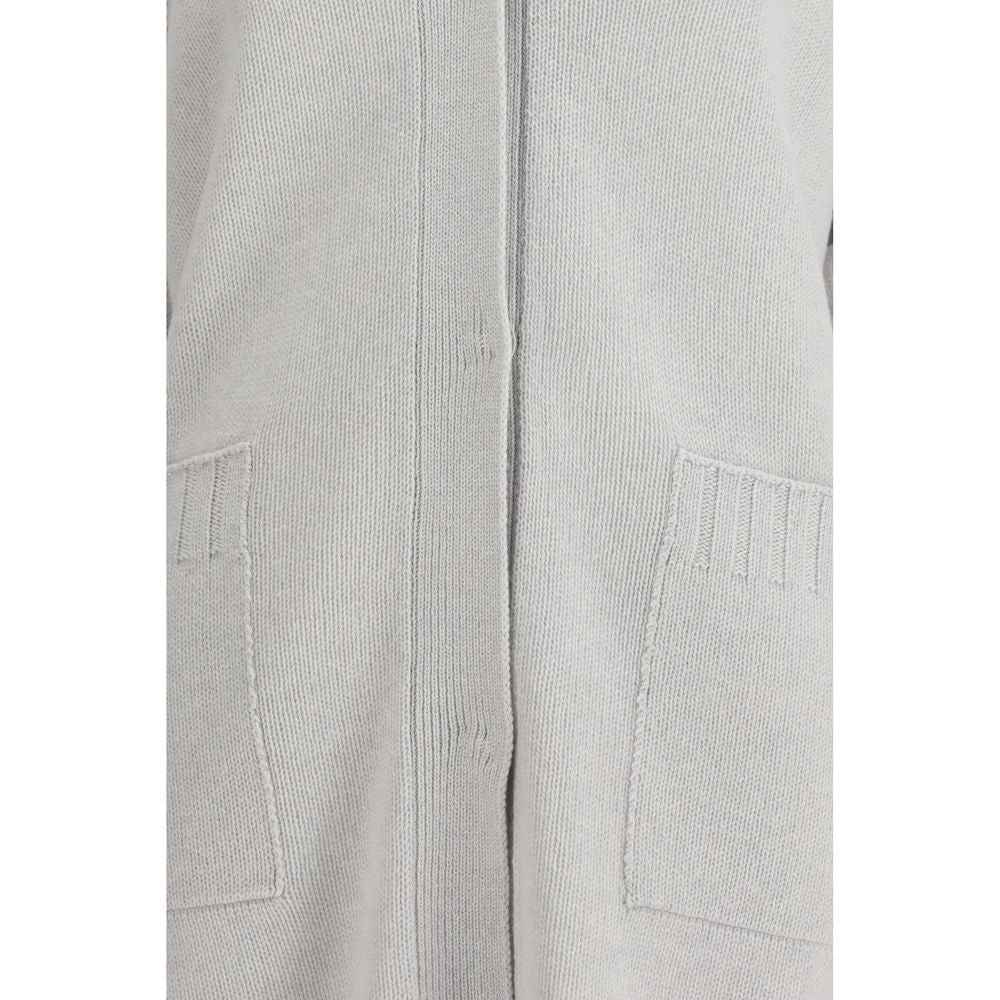Fabiana Filippi Gray Fleece Wool Cardigan