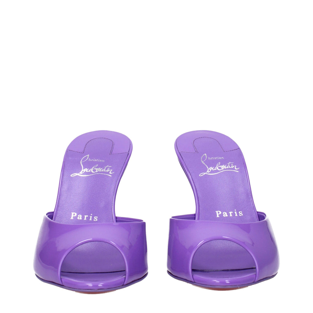 Christian Louboutin Purple Leather Wedge Sandals