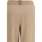 Fabiana Filippi Beige Fleece Wool Casual Pants