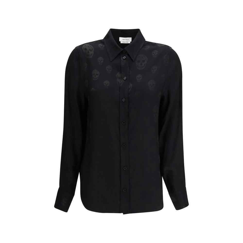 Alexander McQueen Black Viscose Pattern Shirt