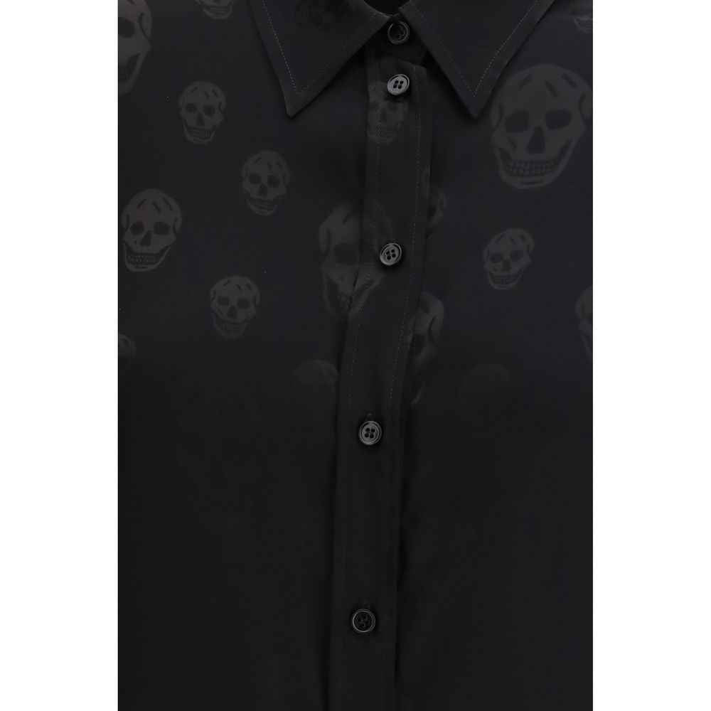 Alexander McQueen Black Viscose Pattern Shirt