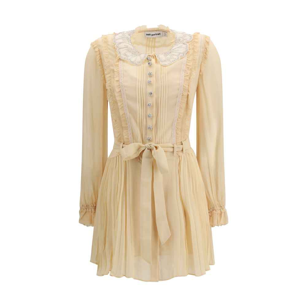 Self-Portrait Beige Viscose Casual Dress