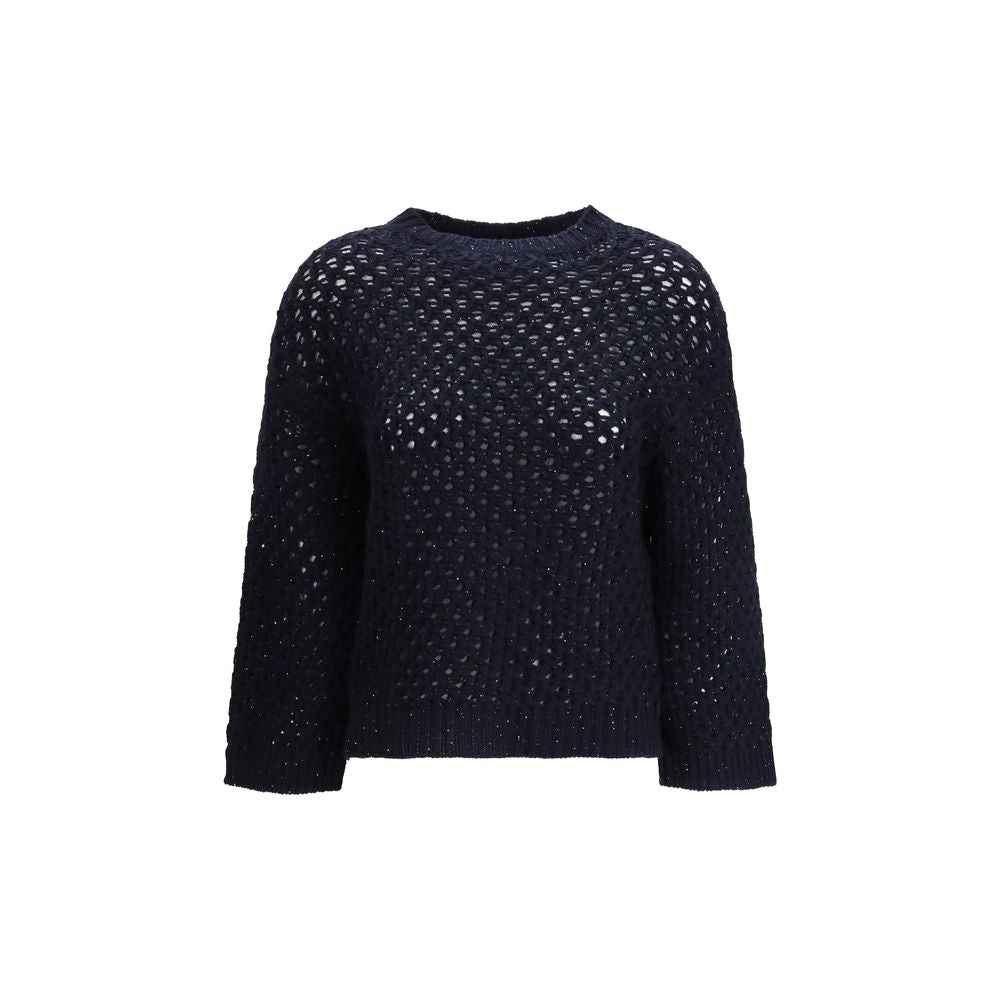 Fabiana Filippi Black Fleece Wool Sweatshirt