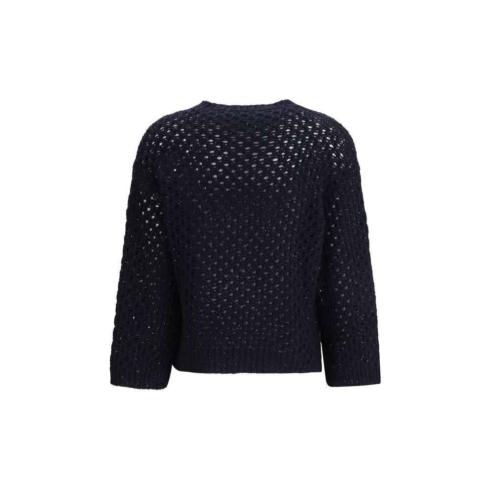 Fabiana Filippi Black Fleece Wool Sweatshirt