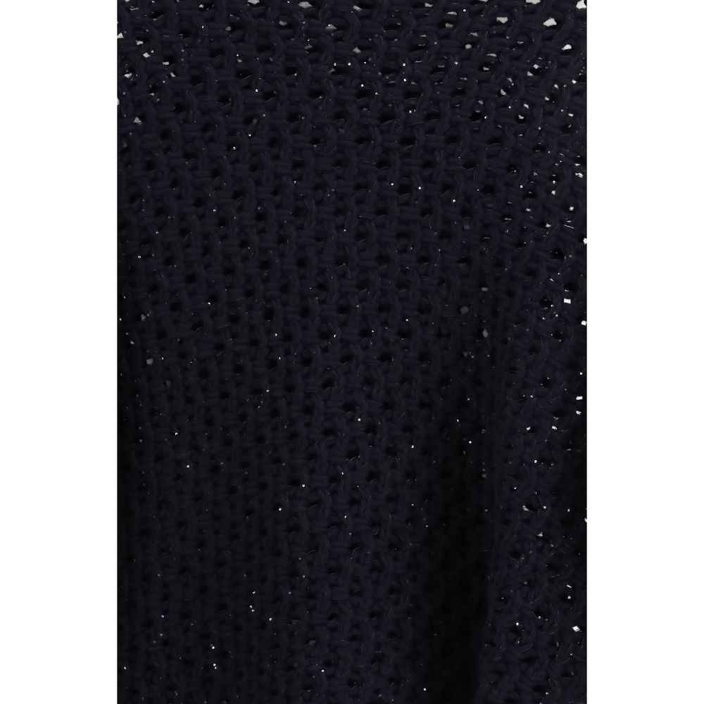 Fabiana Filippi Black Fleece Wool Sweatshirt