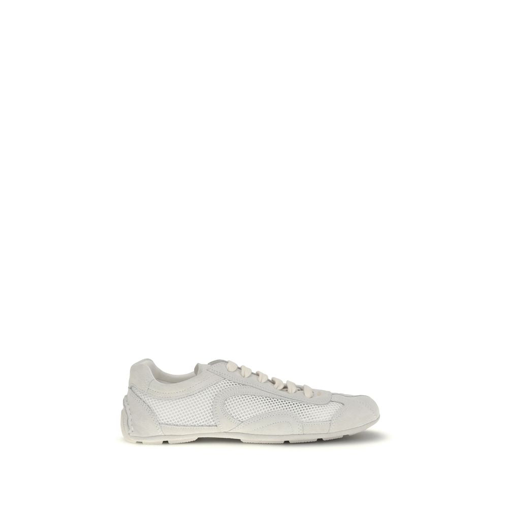 Prada White Fabric Low Top Sneakers