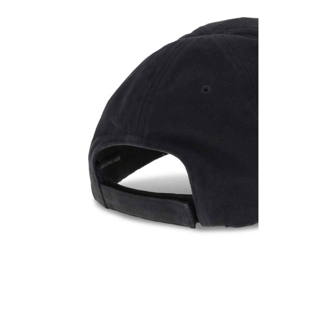 Balenciaga Black Cotton Cap (Baseball Hat)