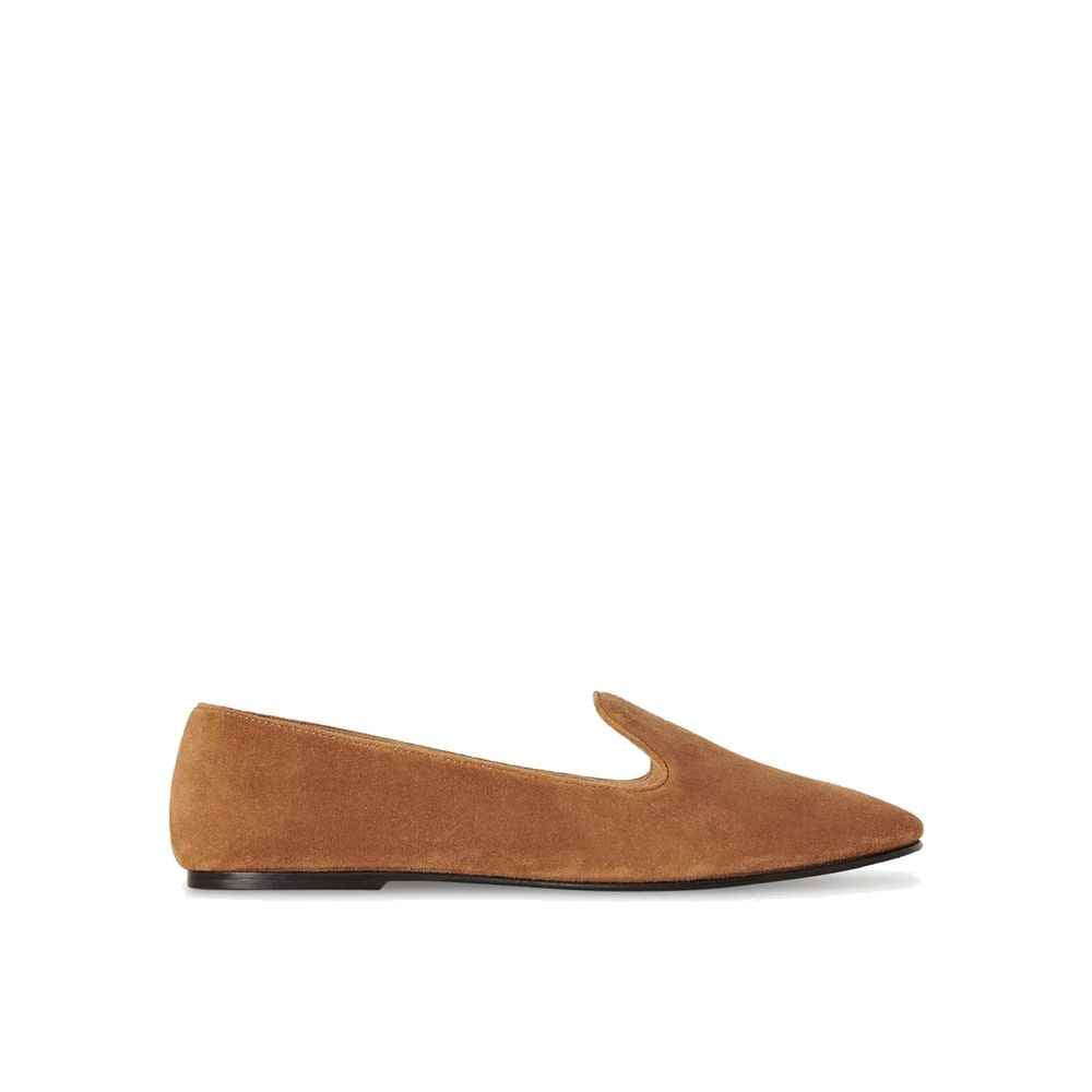 The Row Brown Calfskin Slip-On Loafers