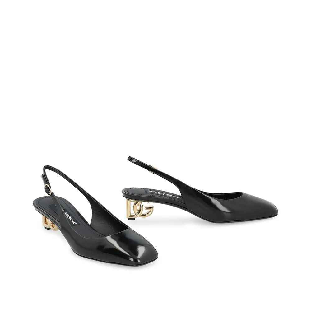 Dolce & Gabbana Black Calfskin High Heel Pumps