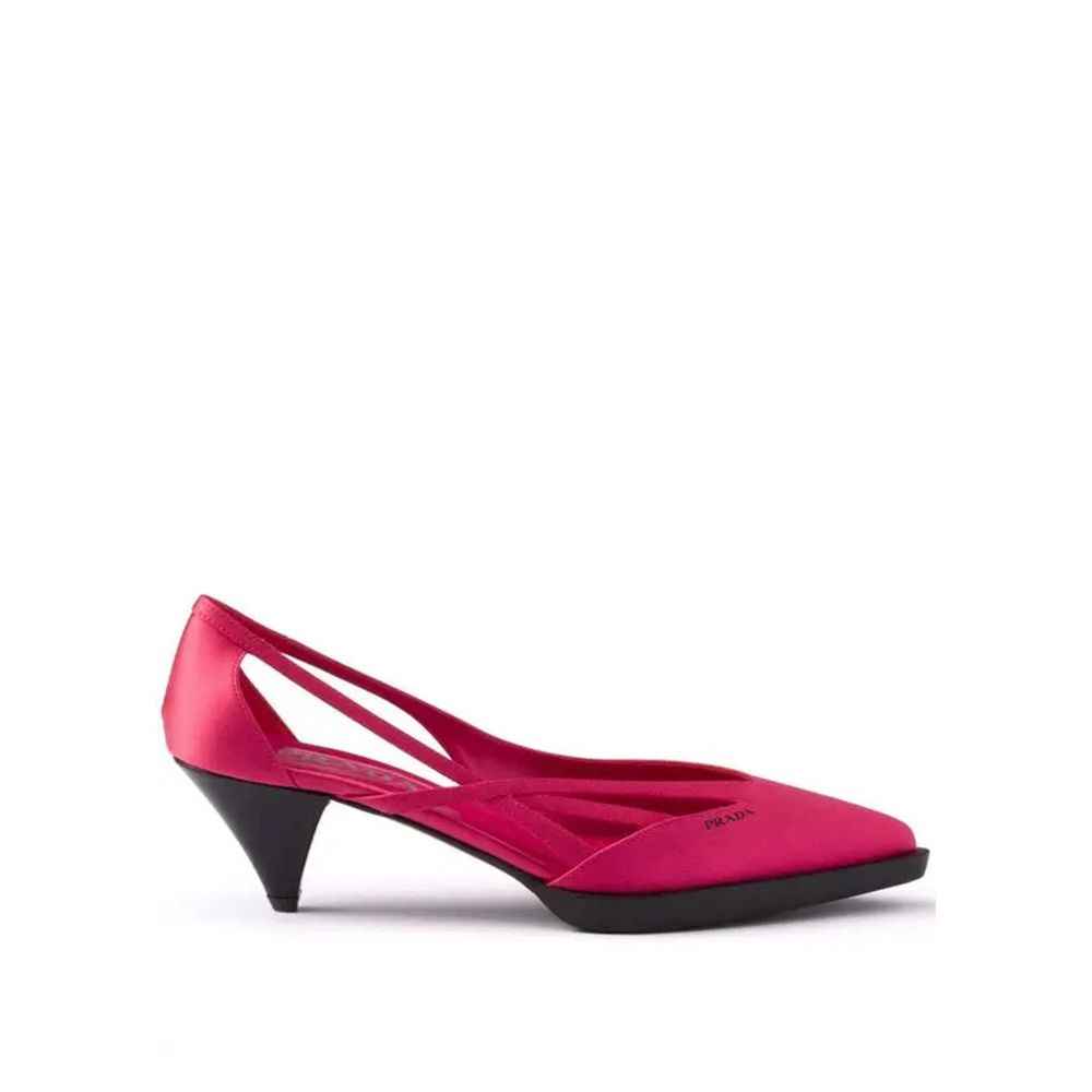 Prada Multicolor Silk Mid Heel Pumps