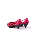 Prada Multicolor Silk Mid Heel Pumps