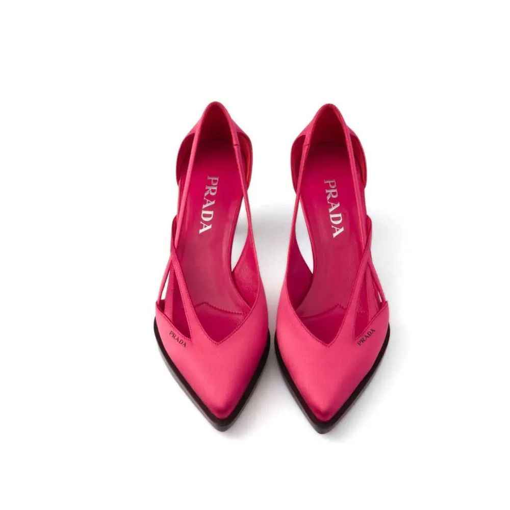 Prada Multicolor Silk Mid Heel Pumps