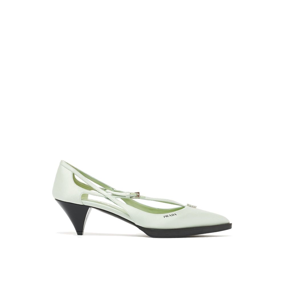 Prada Bicolor Silk Mid Heel Pumps