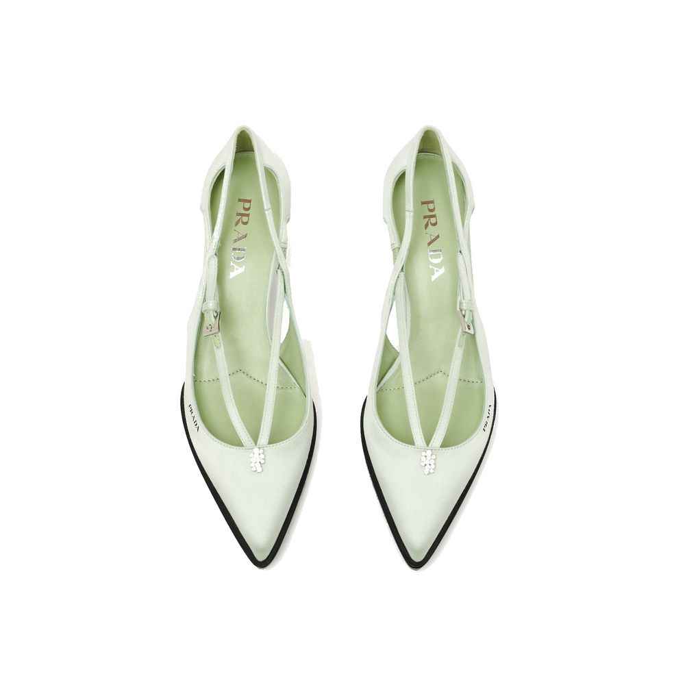 Prada Bicolor Silk Mid Heel Pumps