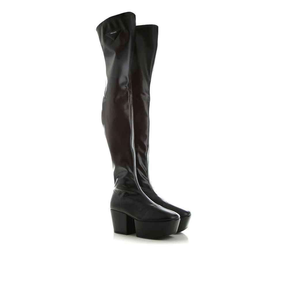 Prada Black Calfskin Over The Knee
