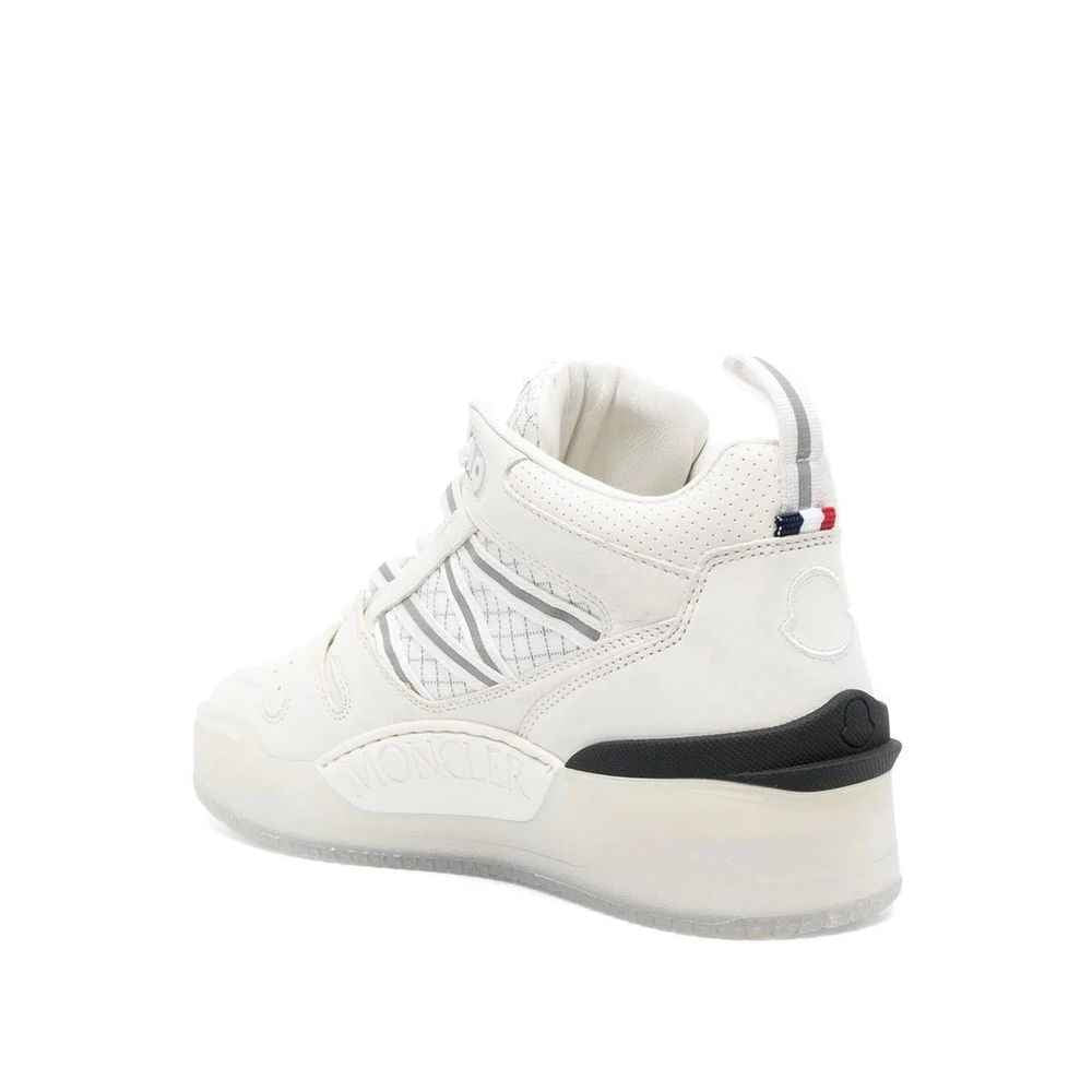 Moncler White Calfskin Athletic Sneakers