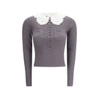 Self-Portrait Gray Viscose Shirt