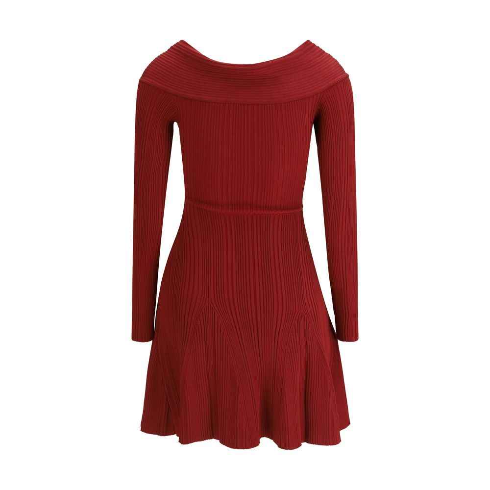 Self-Portrait Bordeaux Viscose Casual Dress