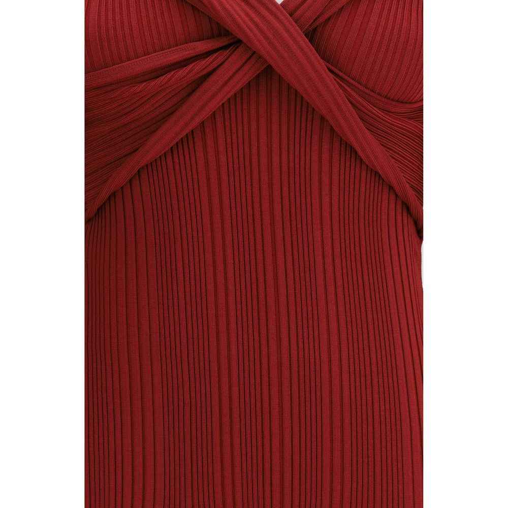 Self-Portrait Bordeaux Viscose Casual Dress