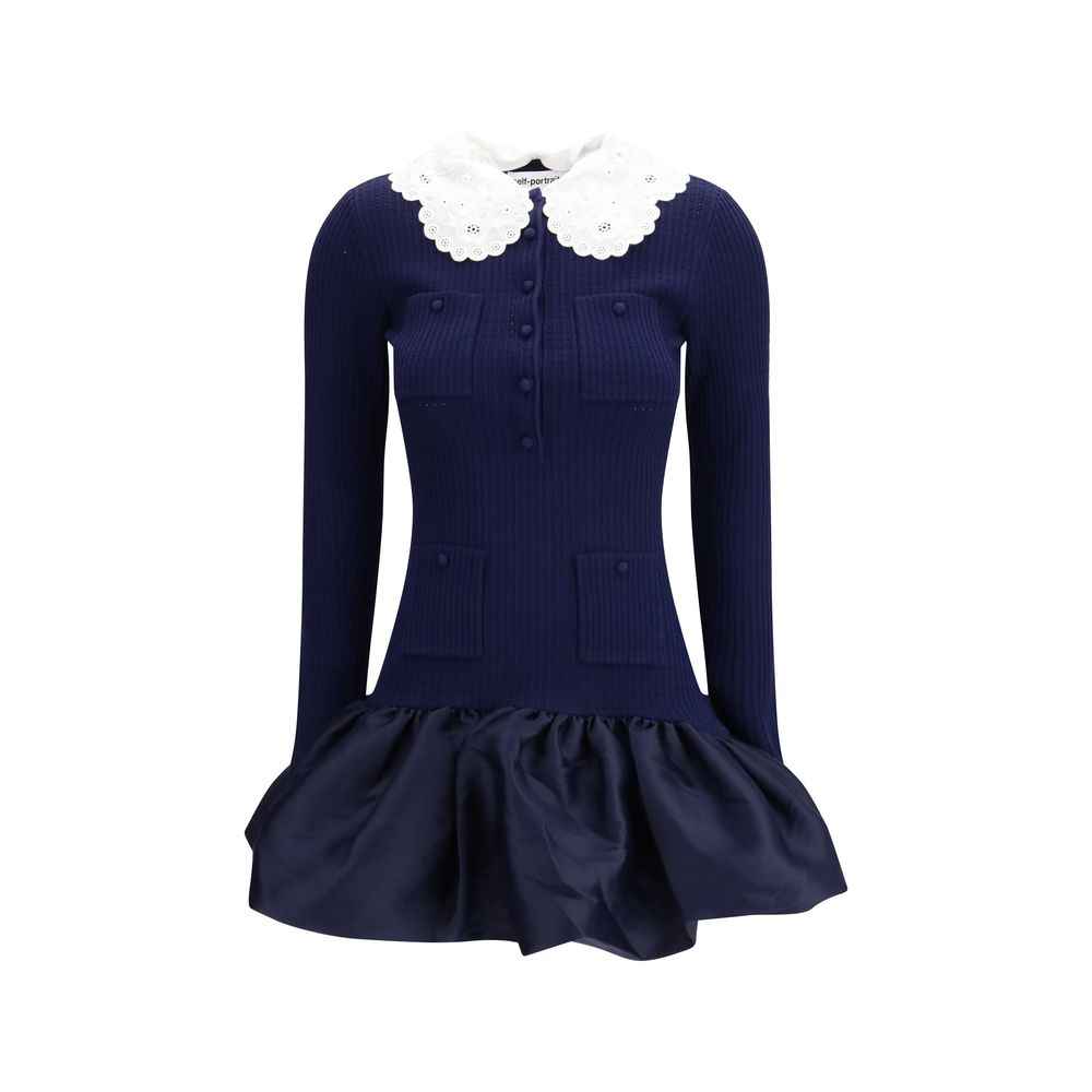Self-Portrait Blue Viscose Cocktail Dress