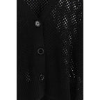 Allude Black Fleece Wool Cardigan